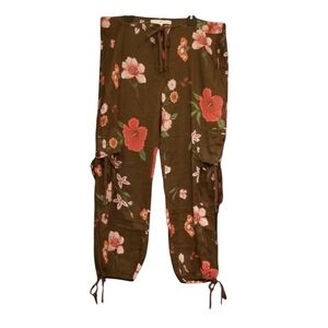 Vintage Tommy Hilfiger Tropical Floral Cargo Capri Size 12